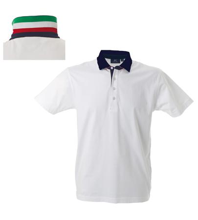 989126-L-WHITE-ITA JRC 989126 White 100% Cotton Polo Shirt, UK- L, EUR- L