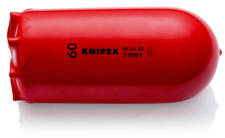 98 66 60 Knipex 140mm Black on Red Cable Cover in Plastic, 60mm Inside dia.
