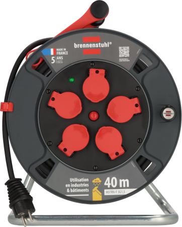 9231401100 brennenstuhl 40m 5 Socket Type E - French Cable Reel Open Reel, 230 V, IP44