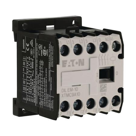 079594-DILEM-10-G-12VDC- Eaton Contactor, 400 V Coil, 3-Pole, 9 A, 4 kW, 1NO