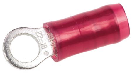 36149 TE Connectivity, PIDG Insulated Ring Terminal, M3.5 Stud Size, 0.26mm² to 1.65mm² Wire Size, Red
