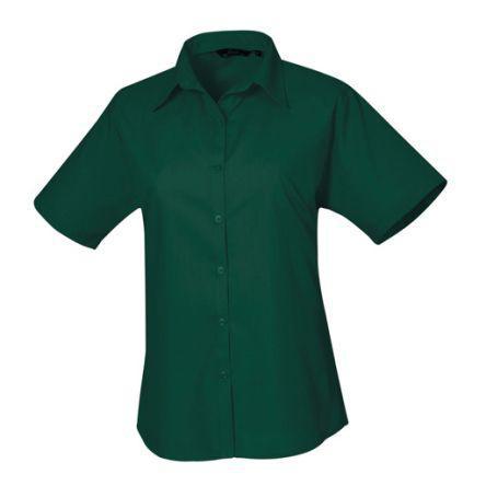 137-0635 RS Pro Green Women's Cotton, Polyester Short Sleeved Blouse, UK- 10, EUR- 36