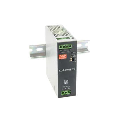 XDR-240E-48 MEAN WELL XDR-240E DIN Rail Power Supply, 85 To 264V ac ac, dc Input, 48V dc Output, 5A Output, 240W