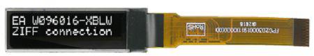 EA W096016-XBLW Display Visions 0.84in White Passive matrix OLED Display 96 x 16pixels Matrix I2C, SPI Interface