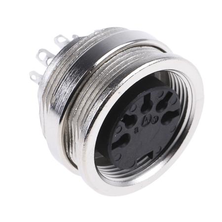 T 3363 010 Amphenol Industrial, C 091 A 5 Pole M16 Din Socket, DIN 41524, 4A, 100 V IP40, Screw Lock, Female, Panel Mount