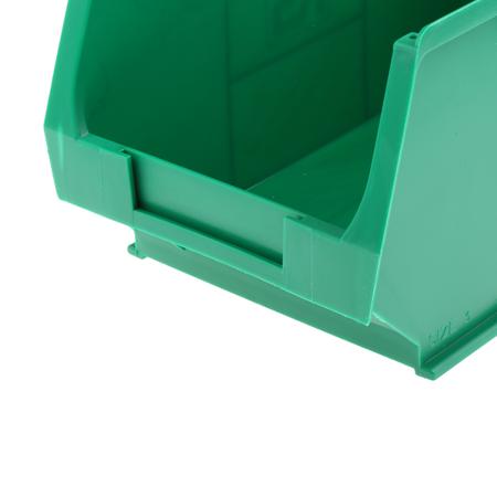 484-4040 RS Pro Green Plastic Stackable Storage Bin, 130mm x 150mm x 240mm