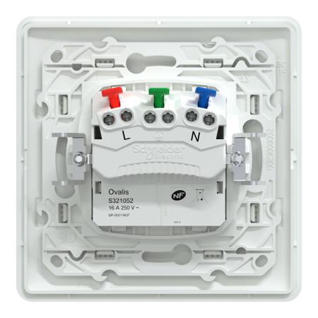 S321052 Schneider Electric White, 1 Gang, Ovalis C Series