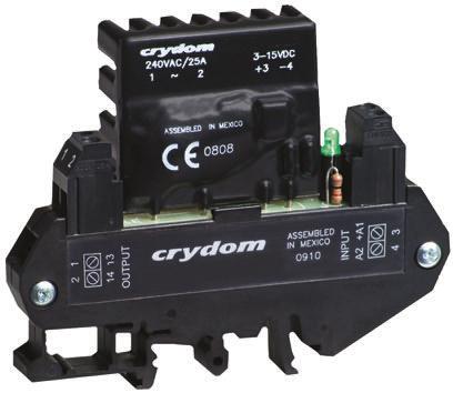 DRA1-SPF240D25R Sensata Crydom Solid State Interface Relay, 15 V dc Control, 10 A rms Load, DIN Rail Mount
