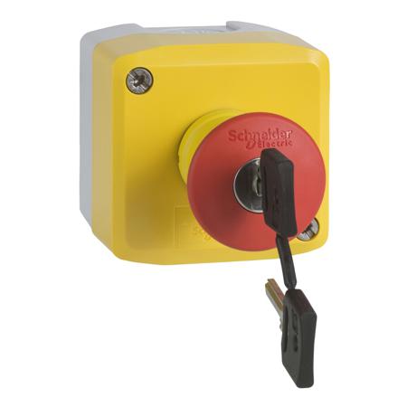 XALK188F Schneider Electric Harmony XALK Series Key Release Emergency Stop Push Button, Surface Mount, 22mm Cutout, 2NC, IP66,