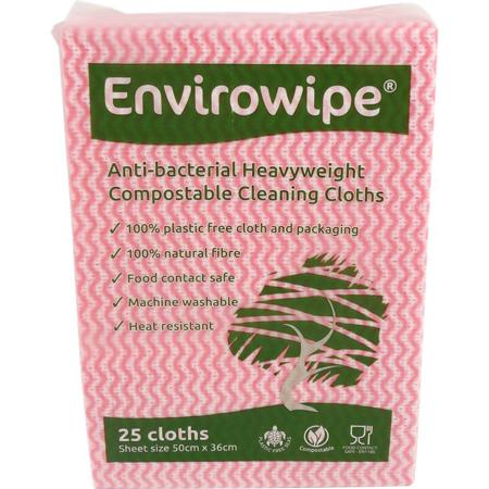 EWF150R EcoTech Envirowipe Red Polyester, Viscose Rayon Cloths for Cleaning, Dry Use, Box of 150, 50 x 36cm, Repeat Use