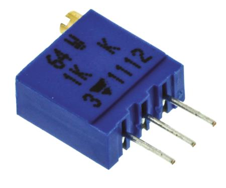 M64W102KB40 Vishay 64W Series 19 (Electrical), 22 (Mechanical)-Turn Through Hole Trimmer Resistor with Pin Terminations, 1kΩ ±10%