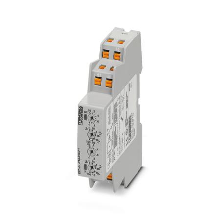 2907714 Phoenix Contact ETD-BL-2T-I-230-PT Series DIN Rail Mount Timer Relay, 24 - 240V ac/dc, 50 - 100h, SPDT