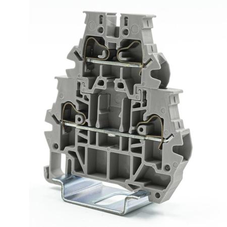 262-4340 RS PRO Grey Feed Through Terminal Block, 4mm², 1-Level, Spring Termination