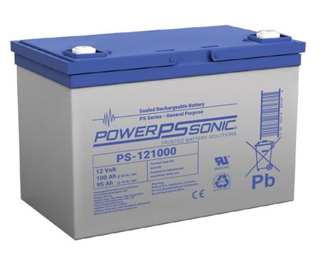 PS-121000-M6 Power Sonic 12V M6 Sealed Lead Acid Battery, 100Ah