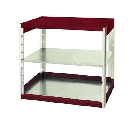 46001003-24V Bott Red 2 Shelf Sheet Steel Storage Rack System Shelving System Upright Frames, 1000mm x 1050mm, 525mm