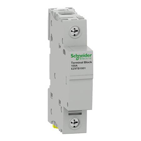 EZ9TB1001 Schneider Electric Easy9 Series Terminal Block, 1-Way, 100A, 25 → 35 mm² Wire, Screw Termination