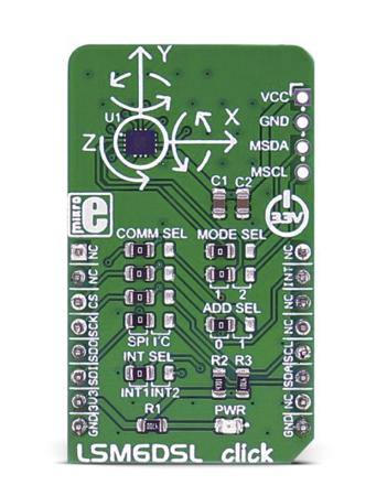 MIKROE-2731 MikroElektronika LSM6DSL Click SPI, I2C