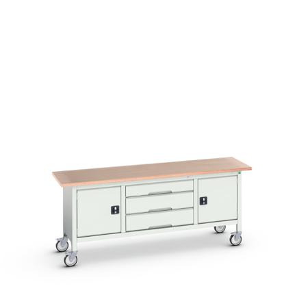 16923232-16 Bott 2 Door, 3 Drawer Sheet Steel Floor Standing Storage Cabinet, 2000 x 600 x 830mm