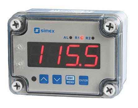 SRT-N118-1A21-1-4-001 Simex Wall Mount On/Off Temperature Controller, 110 x 80mm 3 Input, 2 Output Relay, 230 V ac Supply Voltage