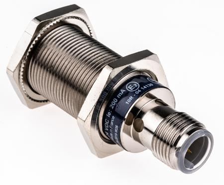 XS1N18PC410D Telemecanique Sensors Inductive Threaded Barrel Proximity Sensor, M18, 5 mm Detection, PNP NO+NC, 12 → 24 V dc
