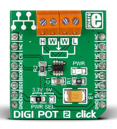 MIKROE-2332 MikroElektronika DIGIPOT 2 mikroBus Click Board