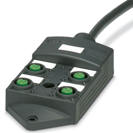 1452589 Phoenix Contact SACB Series Sensor Box, M12, 10m cable, 4 way, 4 port