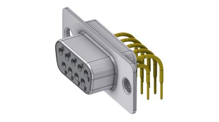 DTS09SYC/2 Deltron Connectors DTS 9 Way Right Angle D-sub Connector Socket, with Screw