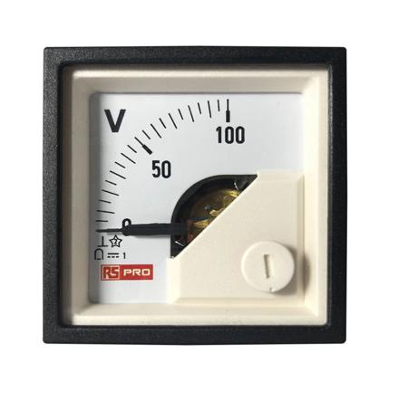 186-2485 RS PRO Analogue Voltmeter DC, Analogue Display 1 %