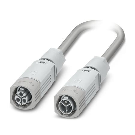 1526872 Phoenix Contact Straight Male 3 way Push-Pull Power to Straight Female Free Ends Cable, 500mm