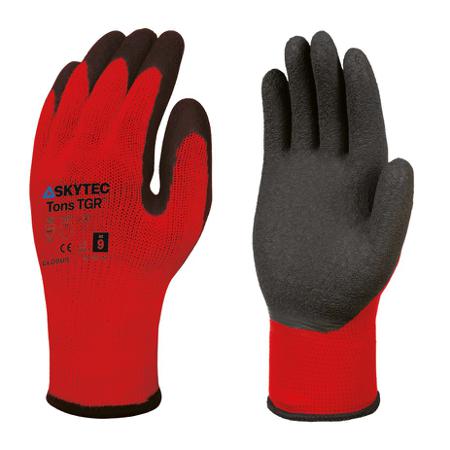 SKY705 Skytec Tons Red Black/Red Polyester Abrasion Resistant, Extra Grip Work Gloves, Size XXL, Latex Coating