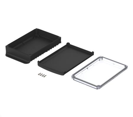 48428650-HMT2 Bopla BoVersa Series Black, Transparent Polycarbonate Desktop Enclosure, 323 x 185 x 76mm