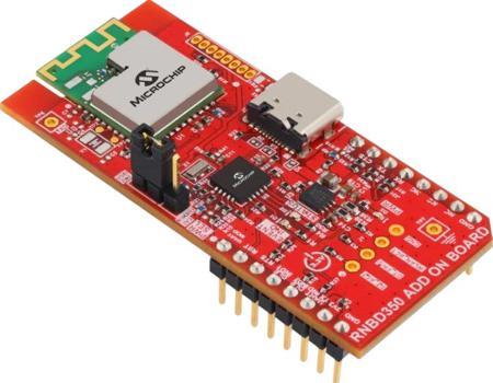 EV65D15A Microchip RNBD350 Add-on Board RNBD350PE Bluetooth Add On Board for Bluetooth Low Energy RF Module