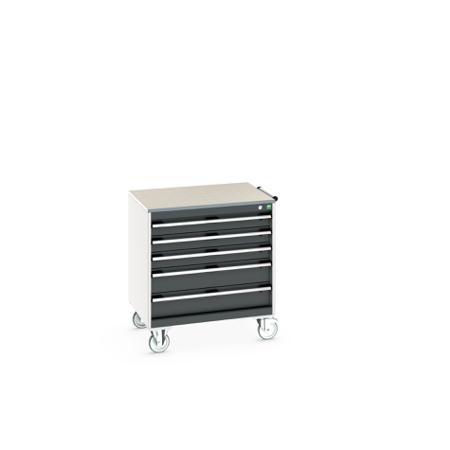 40402156-19V Bott, 5 Drawer Sheet Steel Floor Standing Storage Cabinet, 800 X 650 X 890mm