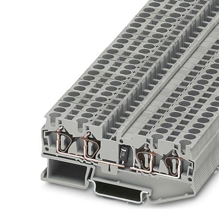 3037782 Phoenix Contact  ST 4-QUATTRO-DIO 1N 5408/L-R Series Grey, Single-Level, Spring Clamp Termination