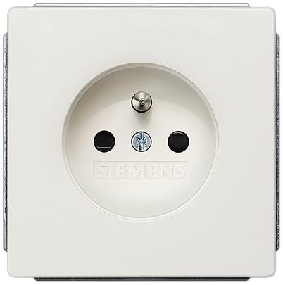 5UB1367-1 Siemens 5UB13 Off White 2 Gang Electrical Socket, 2 Poles, 16A, Schuko