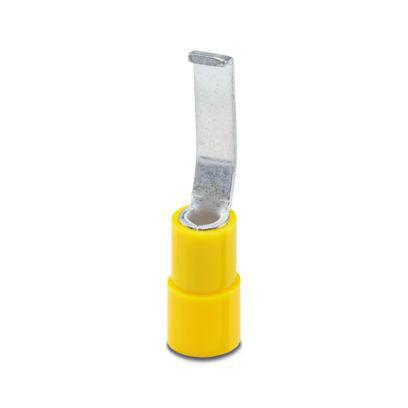 3240570 Phoenix Contact Hooked Insulated Blade terminal plug 28.5mm Blade Length, 10AWG to 12AWG, Yellow