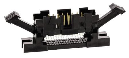 1-111506-8 AMP-LATCH Series 2.54mm Pitch Right Angle Panel Mount PCB Header, Male, 16 Way, 2 Row
