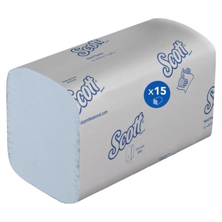 6682 SCOTT Scott Folded Blue Wipes, 320mm, 240 Sheets