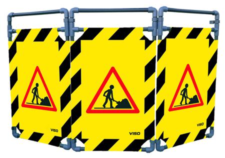 TRAVO100CHAN Viso Black & Yellow PVC Folding Barrier