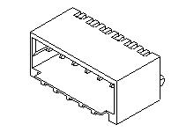 87438-1443 Molex Pico-SPOX Series Right Angle Surface PCB Header, 14 Contact(s), 1.5 mm Pitch, 1 Row, Shrouded