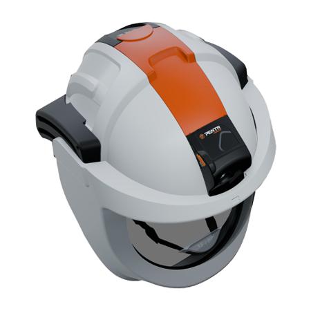 V1-LPP-BK-O Penta Visarc White Hard Hats with Chin Strap, Adjustable