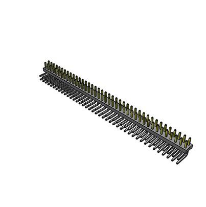 TMM-140-01-L-D-RA Samtec TMM Series Right Angle Through Hole PCB Header, 80 Contact(s), 2mm Pitch, 2 Row(s), Unshrouded