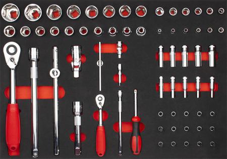 255-5036 RS PRO 6 Drawer Steel Wheeled Tool Chest Tools Included