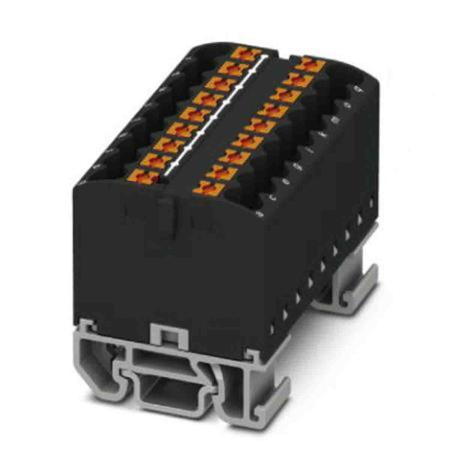 3274158 Phoenix Contact Distribution Block, 18 Way, 4mm², 24A, 690 V, Black