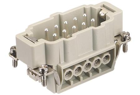 09337102601 HARTING Heavy Duty Power Connector Insert, 16A, Male, Han E Series, 10 Contacts