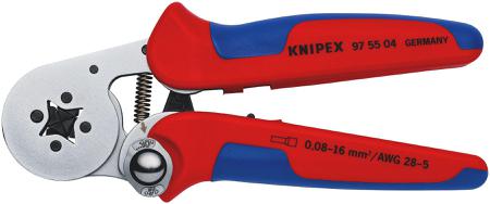 97 55 04 Knipex 97 Hand Ratcheting Crimp Tool for Bootlace Ferrule, 0,08 → 16mm² Wire