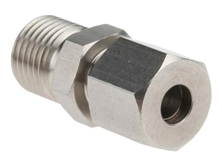 381-7378 RS PRO 1/4 BSPP Compression Fitting for Use with Thermocouple or PRT Probe, 6mm Probe, RoHS Compliant Standard