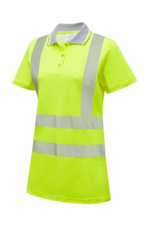 LFE973-NB-08 PULSAR LFE950 Yellow Women Hi Vis Polo Shirt, 8in