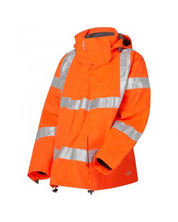 JL04-EX01-O-XL Leo Workwear JL04/EX01-O Orange Women Hi Vis Jacket, L
