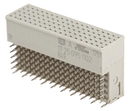 17250951102 HARTING, Har-Bus HM 2mm Pitch Backplane Connector, Female, Right Angle, 7 Row, 95 Way